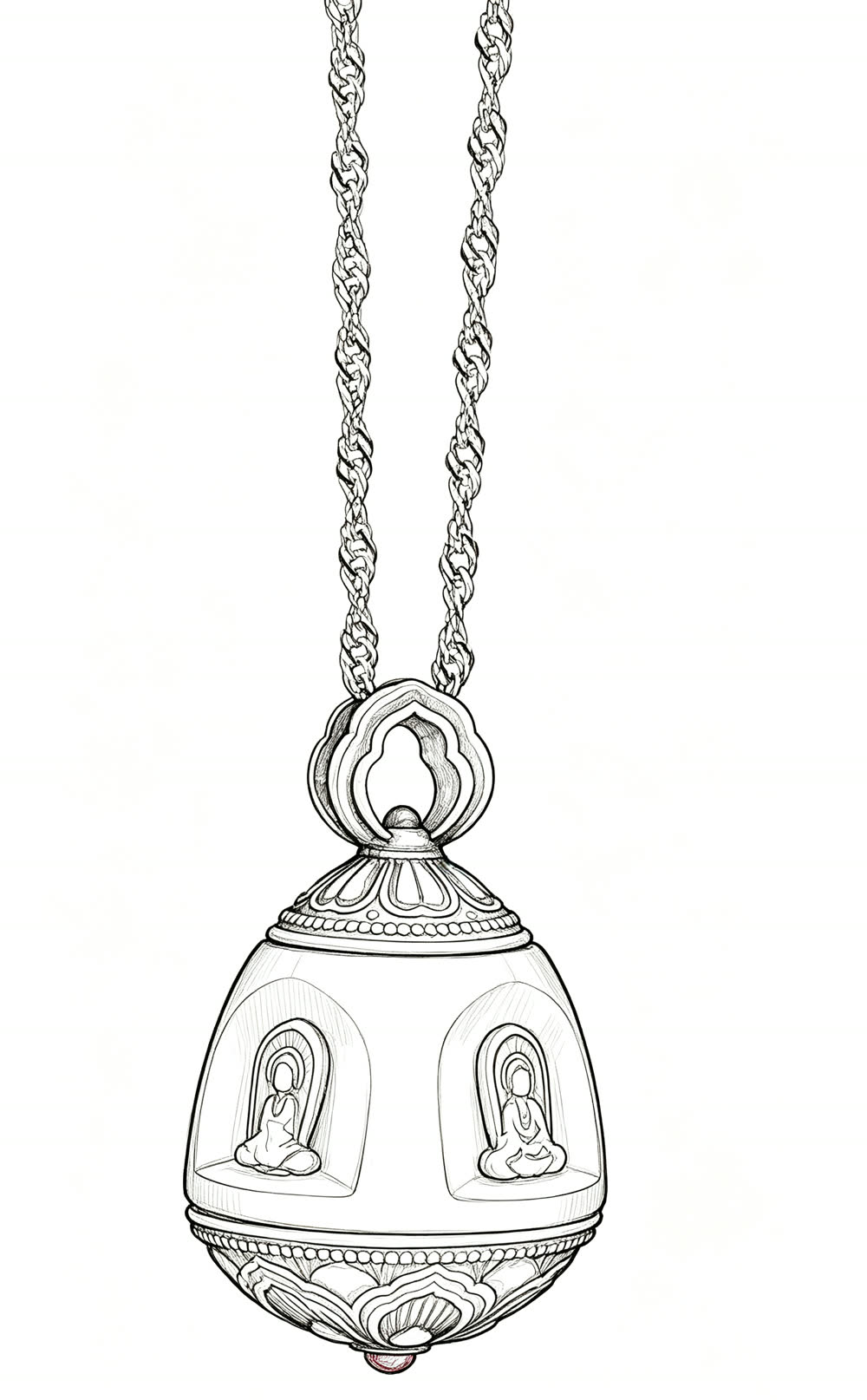 Hand-drawn pendant design sketch
